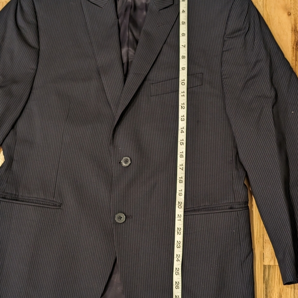 Calvin Klein Mens Blazer Blue Pinstripe Wool 2 Button Suit Jacket Sport Coat 40S - Picture 4 of 13